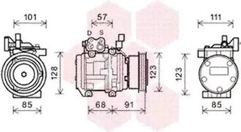 Compresseur de climatisation 1 pôle 1732-2600 pour Hyundai et KIA