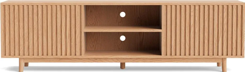 Meuble TV scandinave 180 cm Lisa Design Freya en bois et deux niches