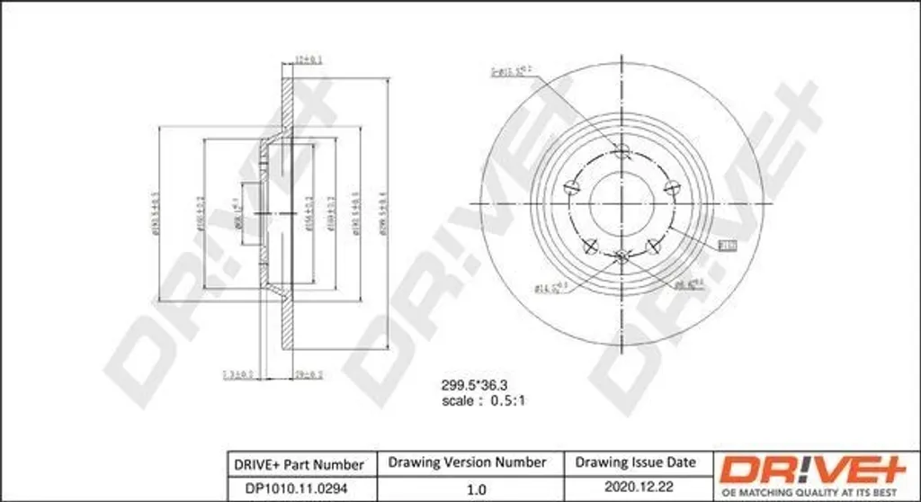 Disque de frein plein arrière compatible OE 8K0615601B pour Audi A7