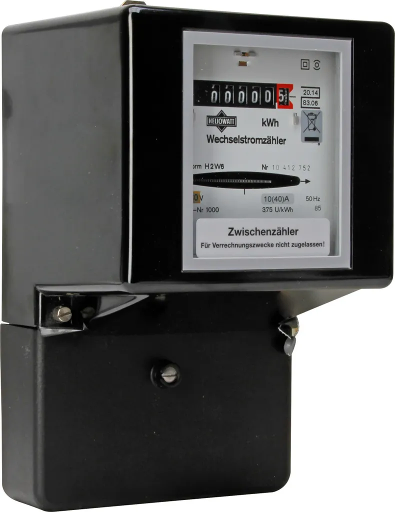 Compteur de courant alternatif KOPP compact avec affichage des kWh
