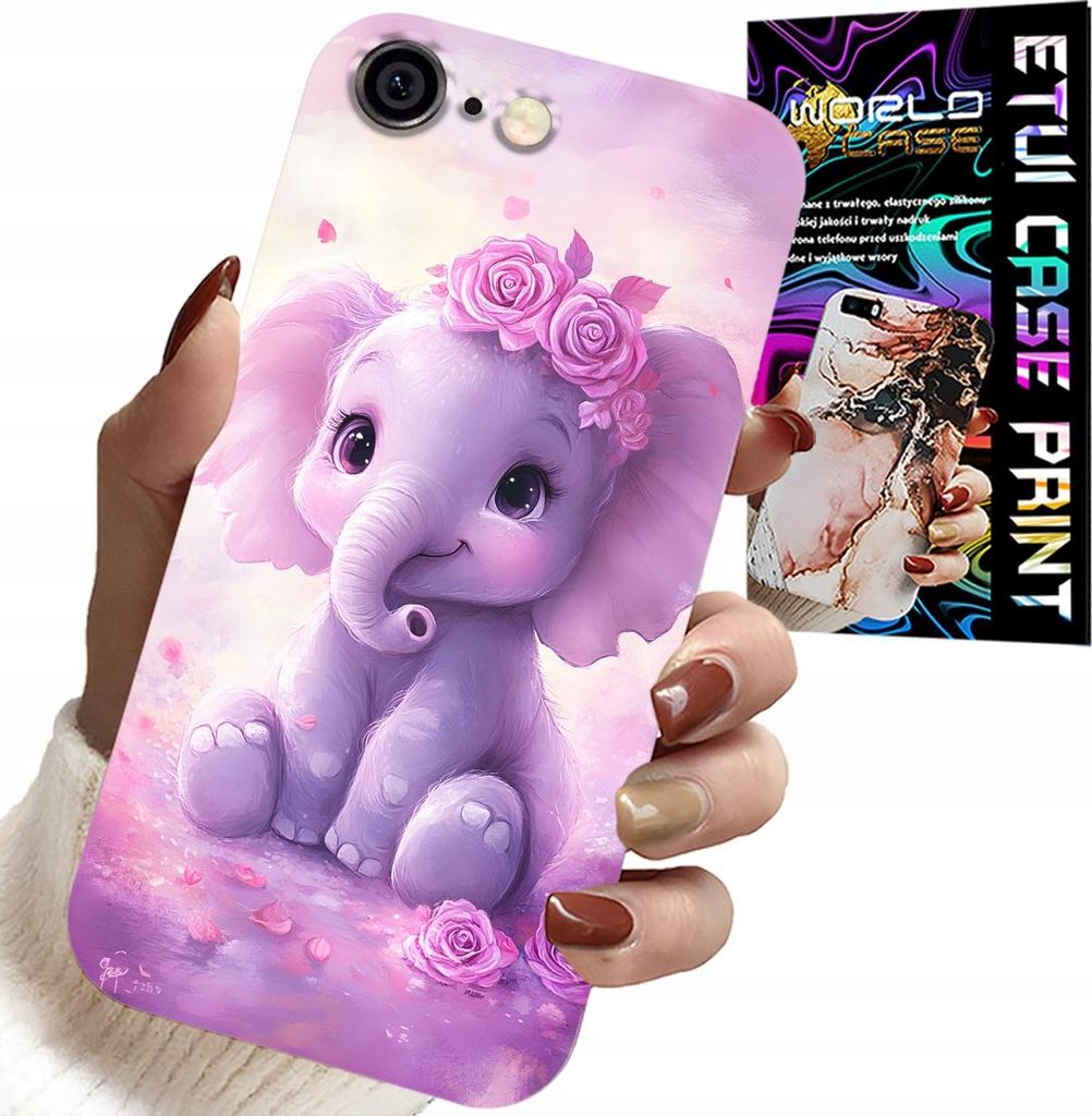Hülle Für Iphone 6 / 6S - Süsser Elefant Auf Rosa Hintergrund Hülle + Folie