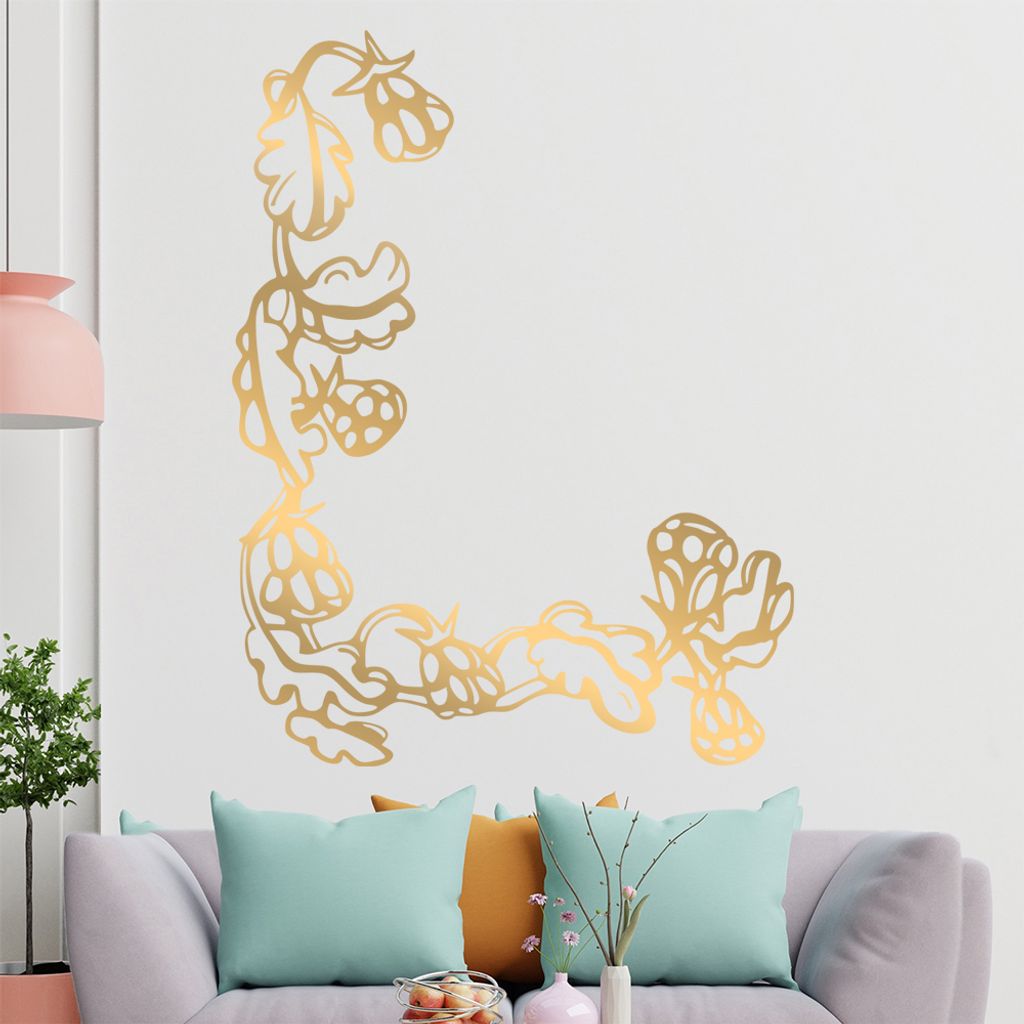 Blumen - Ranken Wandtattoo in 6 Größen - Wandaufkleber Wall Sticker - Dekoration, Küche, Wohnzimmer, Schlafzimmer, Badezimmer