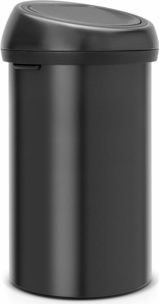 A black Brabantia Touch Bin trash can is shown against a white background.
