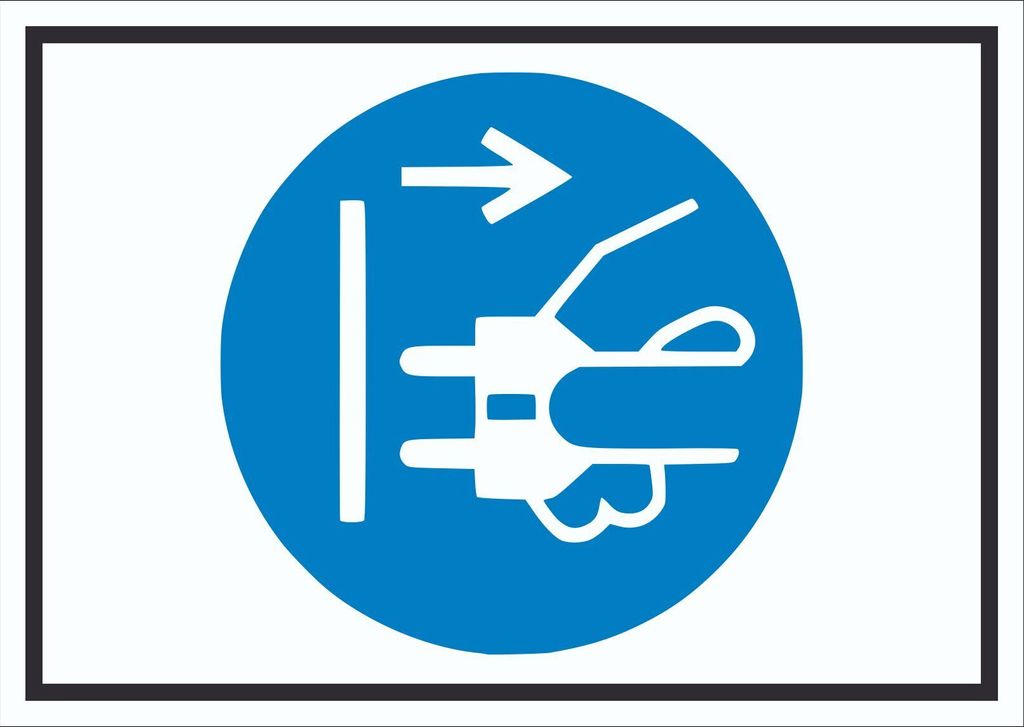 Netzstecker ziehen Symbol Schild A0 Rückseite selbstklebend