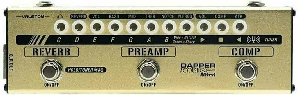 Pédale multi-effet guitare acoustique Valeton Dapper Mini avec DI