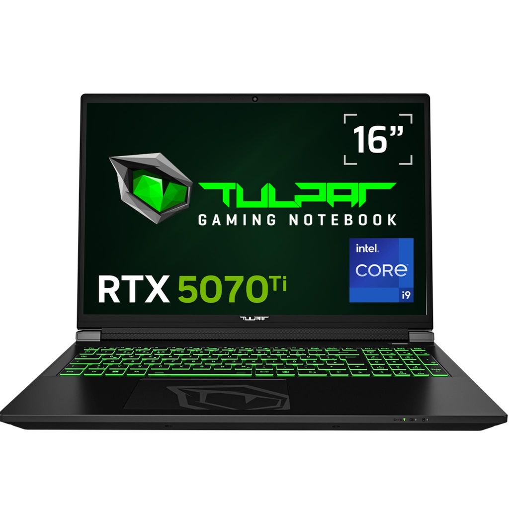 TULPAR T6 V3.8.2 Gaming Laptop | 16'' QHD+ 2560x1600 180HZ IPS LED-Display | Intel Core i9 14900HX | 32 GB RAM | 500 GB SSD | RTX 5070 Ti | Windows 11