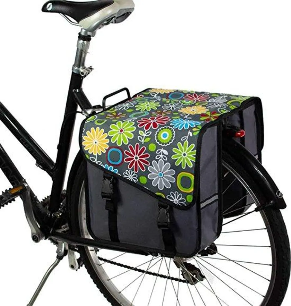 Sacoche double vélo femme pour courses et vélotaf chic grand volume
