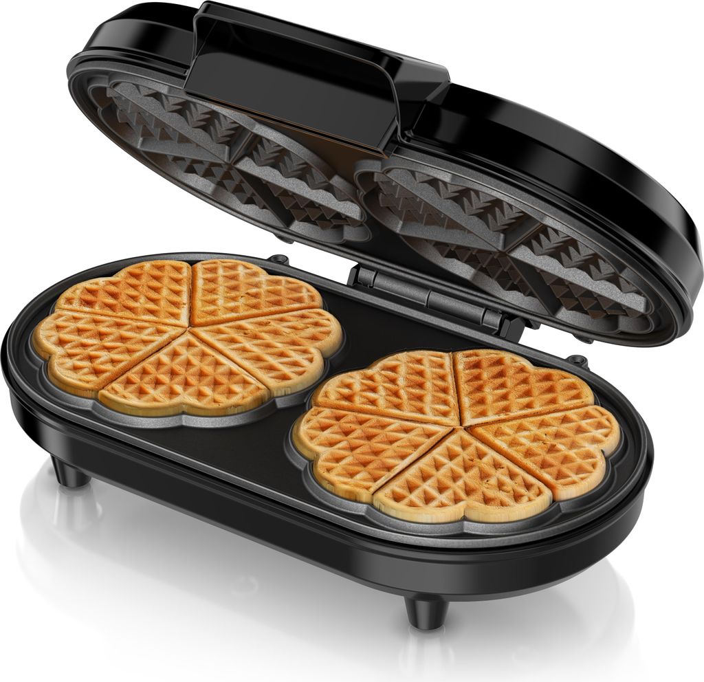 Arendo Waffeleisen Doppel, Herzform, Waffelautomat für 2 Produktbild 