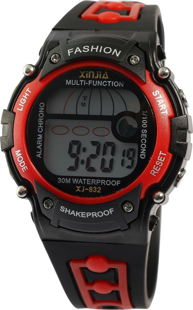 Xinjia Digitaluhr mit TPU-Band, schwarz
