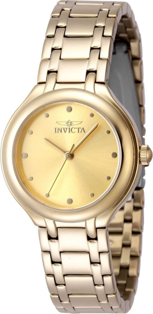 Invicta Wildflower 48227 Damenuhr - Quarzwerk - Edelstahl mit goldenem Zifferblatt - 32 mm