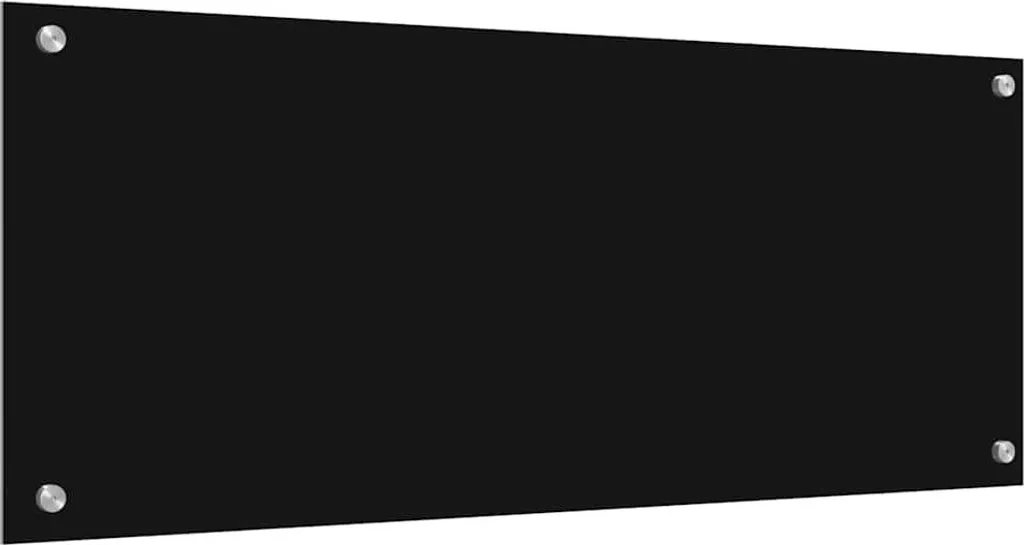 Protection murale de cuisine noir 100x40 cm - Pack de 2 en verre trempé