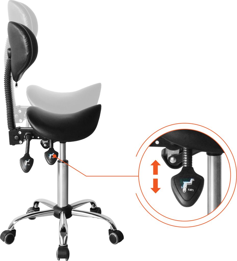 Sattelhocker ergonomisch - Friseurhocker - Barhocker - Produktbild 2
