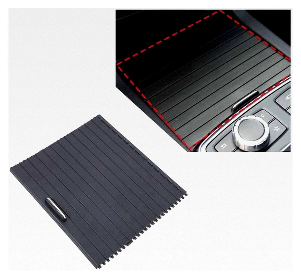 Getränkehalter Abdeckung für Mercedes Benz ML GLE GLS W166 2012-2019, Mittelkonsole Schiebeabdeckung schwarz