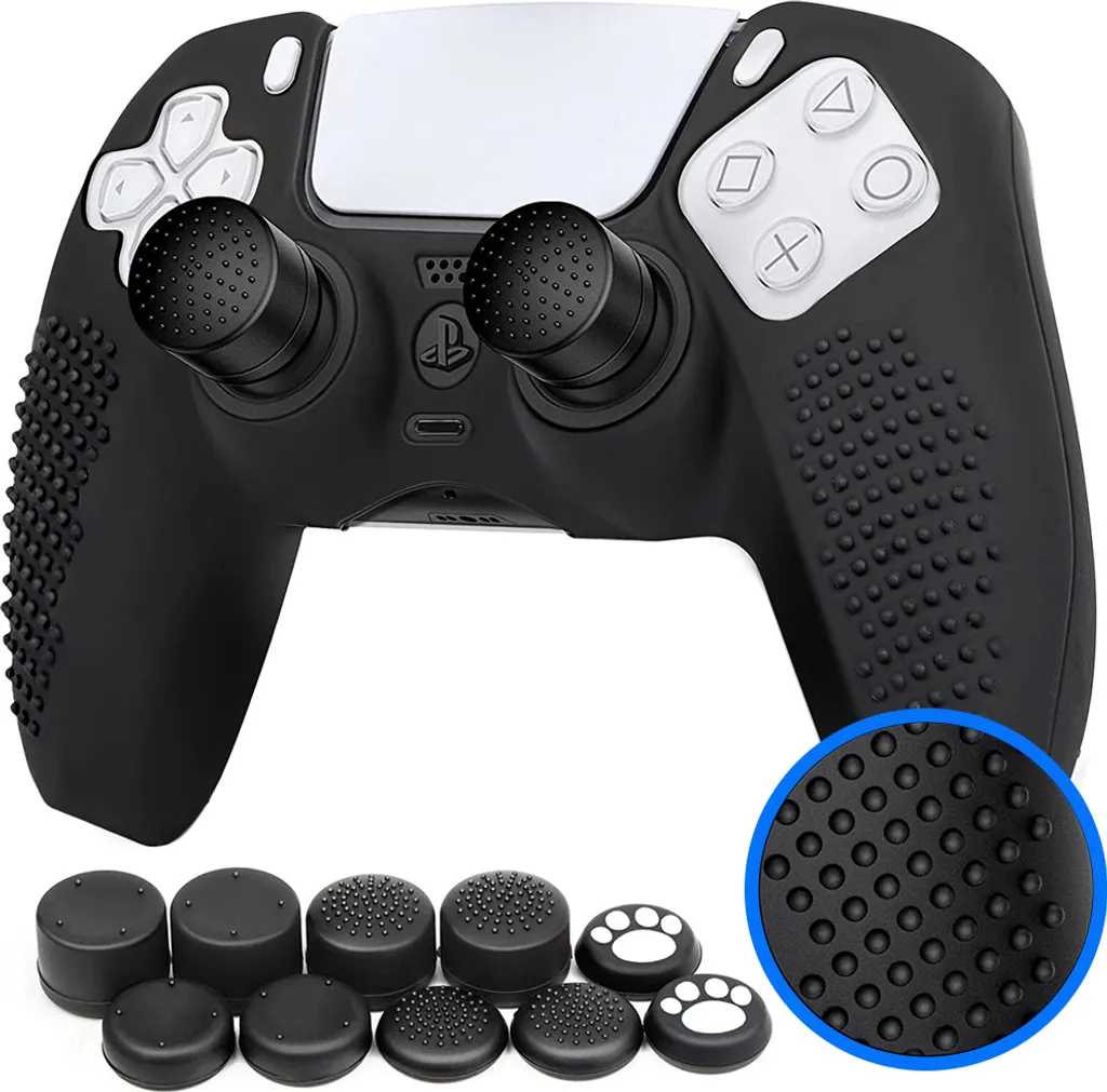 Coque de Protection en Silicone pour Manette PS5 DualSense Noir Durable
