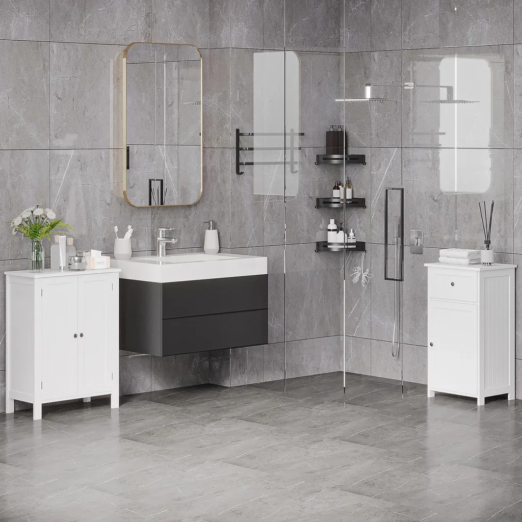 Commode de salle de bain compacte blanche pour optimiser l'espace