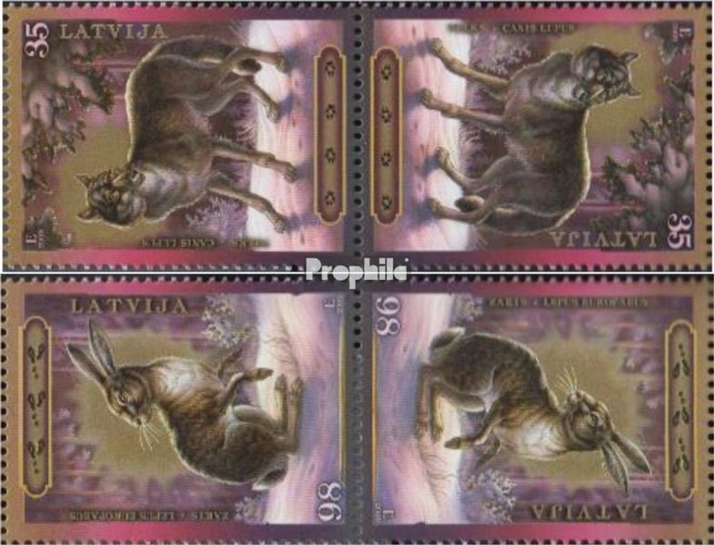 Briefmarken Lettland 2009 Mi 769K-770K (kompl.Ausg.) Kehrdruckpaar postfrisch Fauna