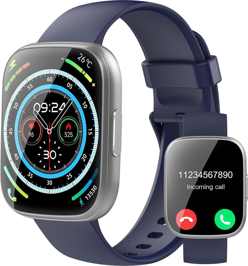 Puqo Smartwatch Herren Damen, 1,95" HD Fitnessuhr mit Produktbild 