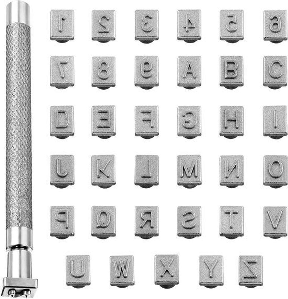 Professionelles Lederstempelset, 1/4 Zoll Lederstempel, Lederstempel für Hobbykünstler, professionelles Metall-Lederstempel, Leder-Gravurset für...