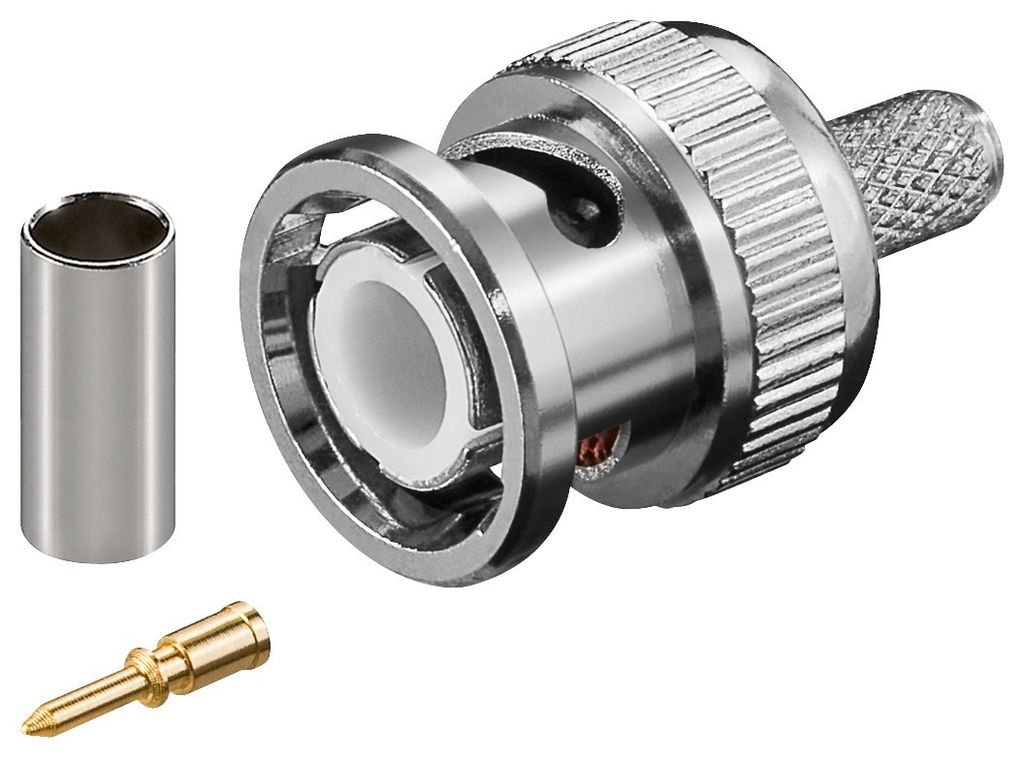 Goobay BNC-Crimpstecker - für RG58-/U-Kabel, mit vergoldetem Pin