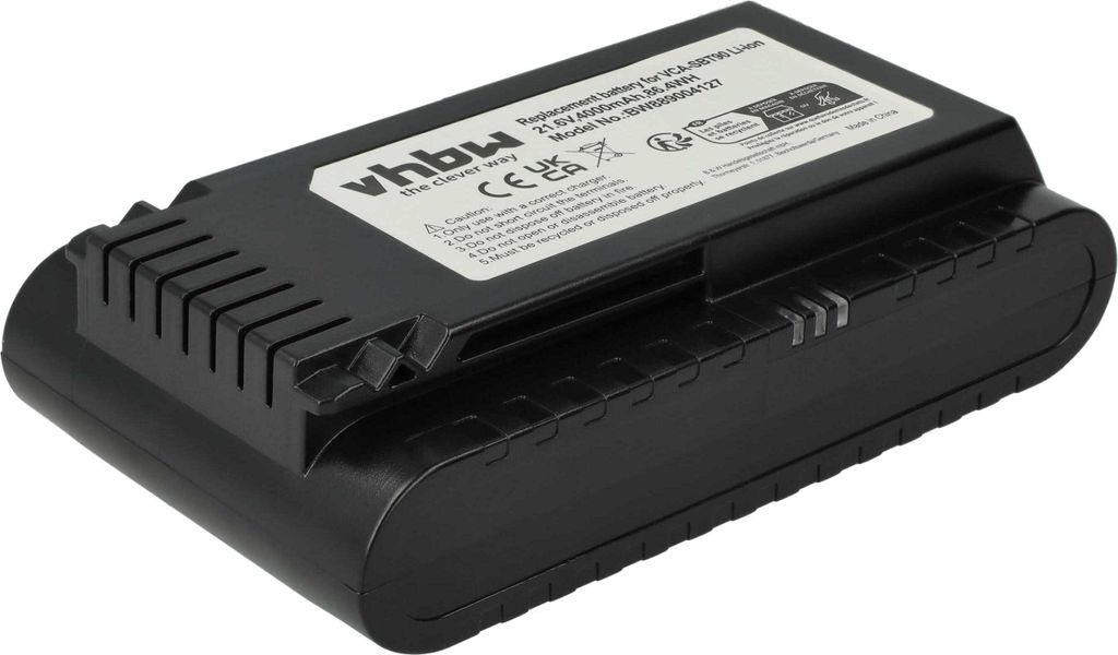 vhbw Akku kompatibel mit Samsung VS20R9049S3/EU, VS20R90G6R3/EG, VS20T7532T1/EU, VS20T7534T1/SH Staubsauger Schwarz (4000 mAh, 21,6 V, Li-Ion)