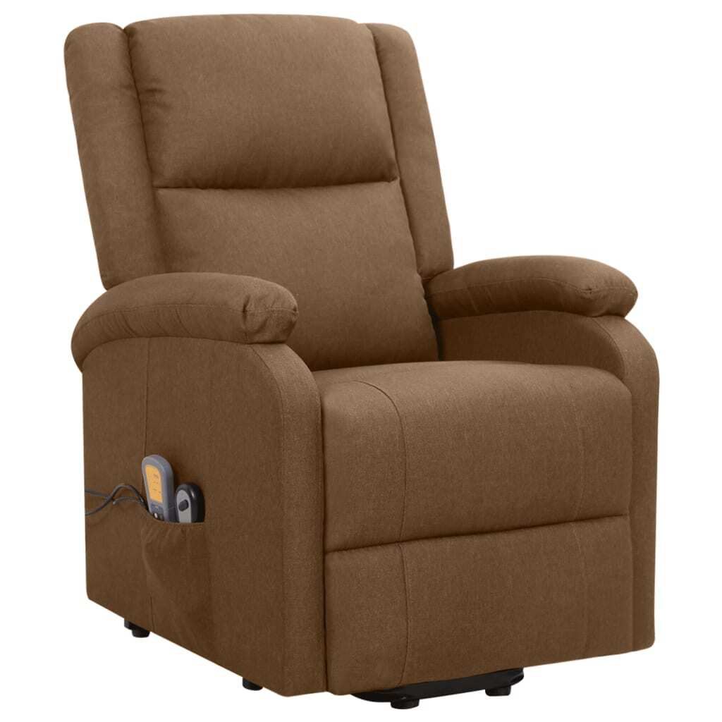 vidaXL Massagesessel mit Aufstehhilfe Braun Stoff Produktbild 