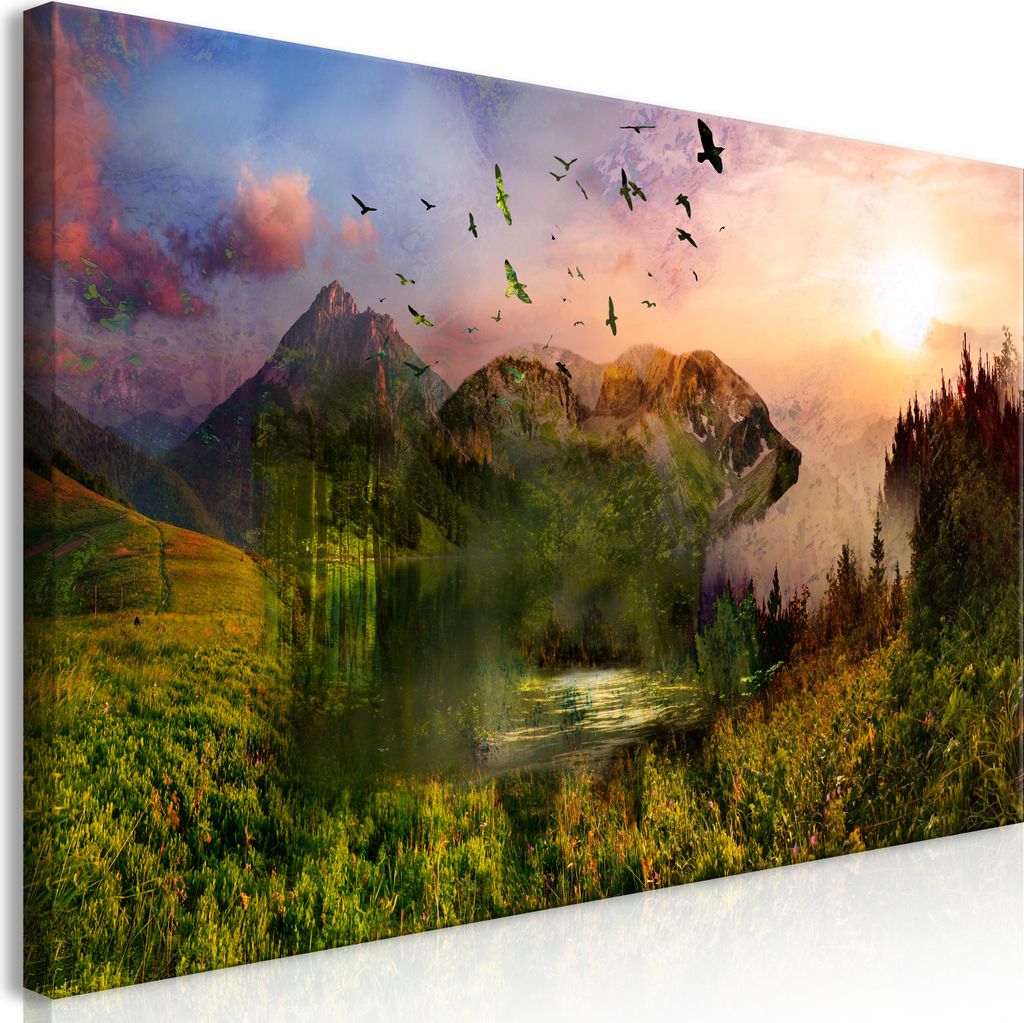 Wandbild Mega XXXL Berge 250x125 cm Einteiliger XXL-Format Kunstdruck zur Selbstmontage Leinwandbilder moderne Bilder DIY Wanddekoration Wohnung De...