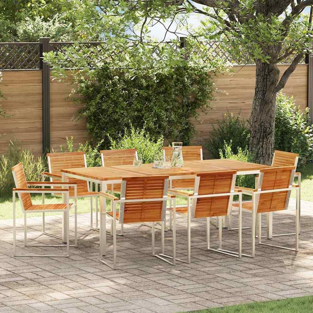 Möbel Garten Essgruppe 9 pcs Massivholz Teak - Gartenmöbelgarnituren 3334828