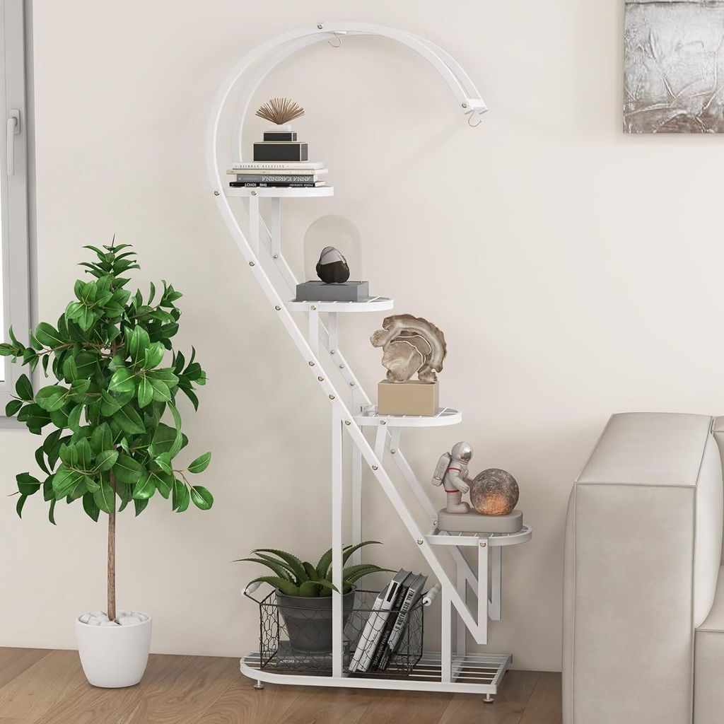 GOPLUS 5-stufiger Blumenständer Metall-Pflanzenständer in Produktbild 7