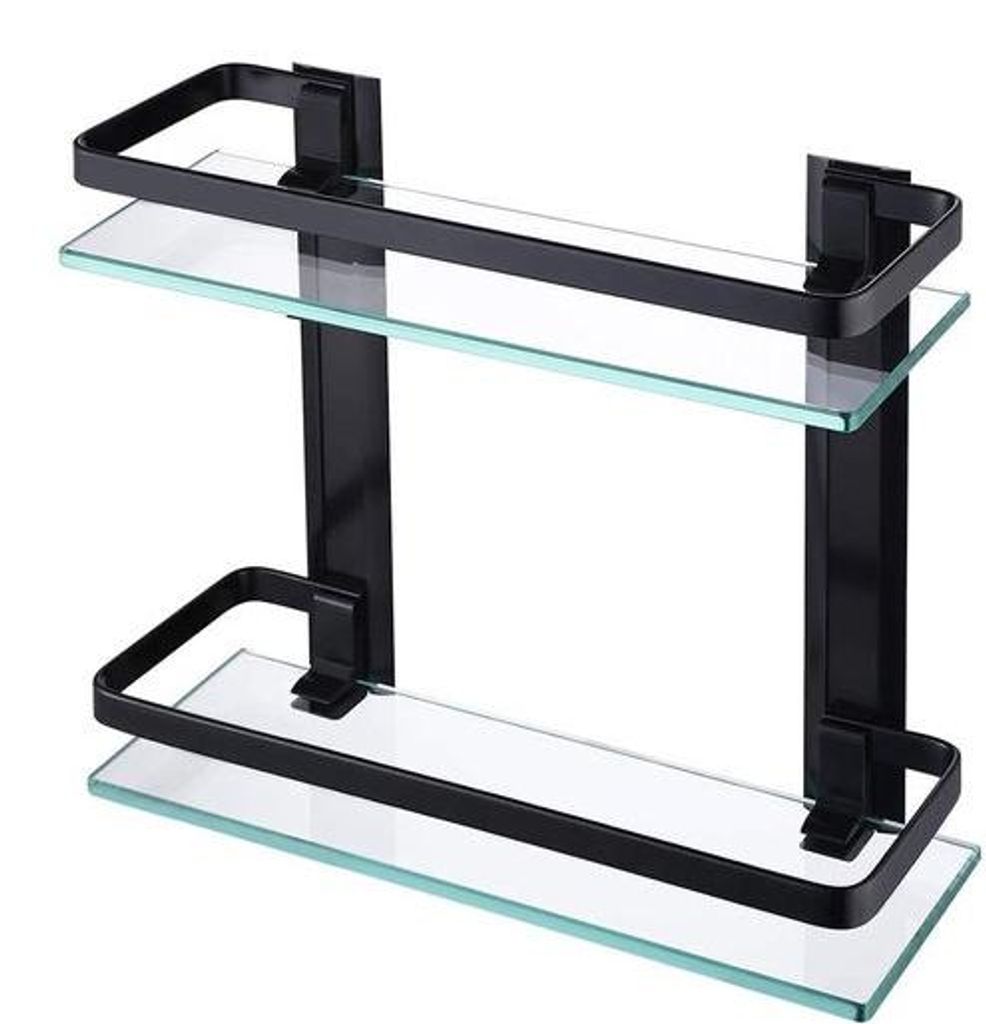 Aluminium-Badkamerrek - moderne Stil - 1 Stück - schwarz - gehärtet