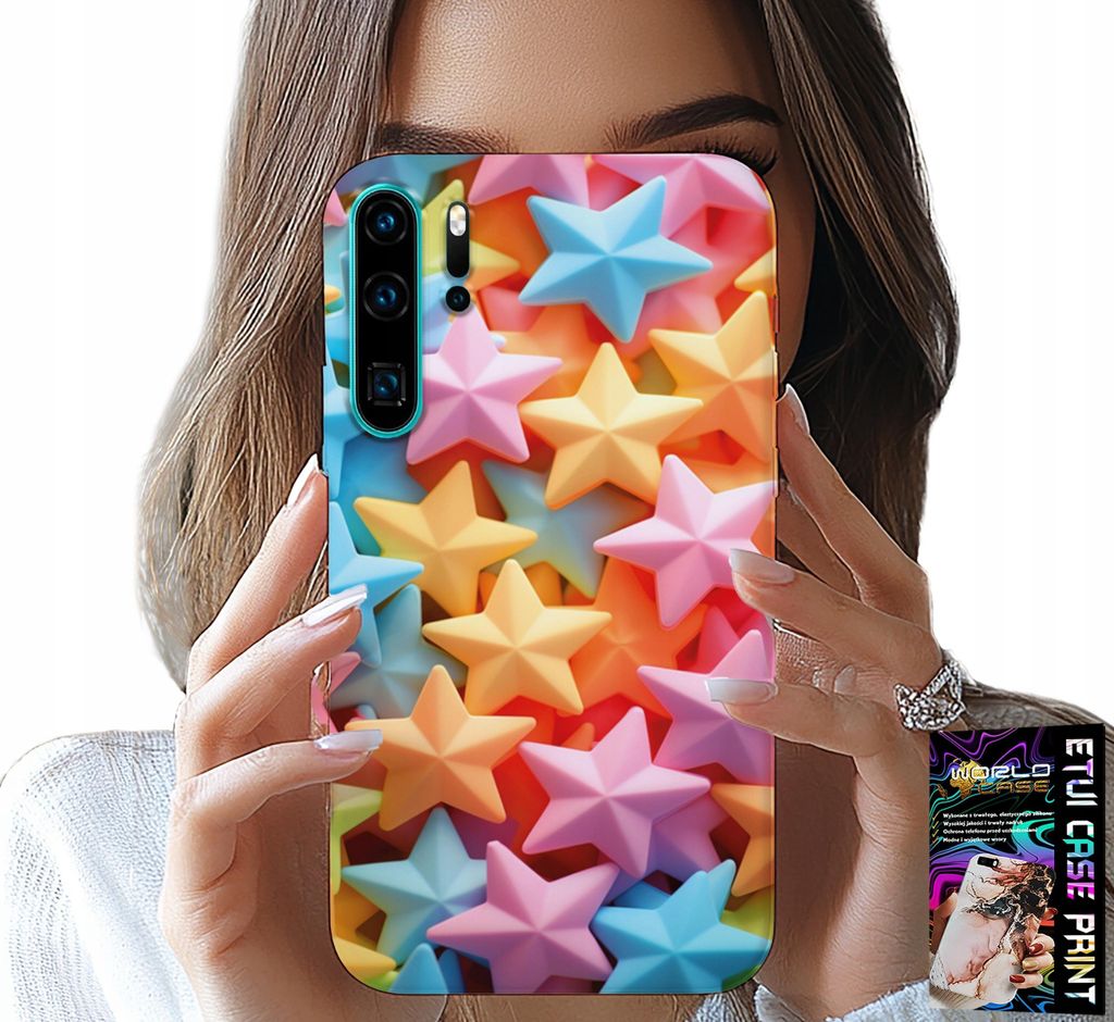 Hülle Für Huawei P30 Pro - Farbige Sterne Sternhülle + Folie