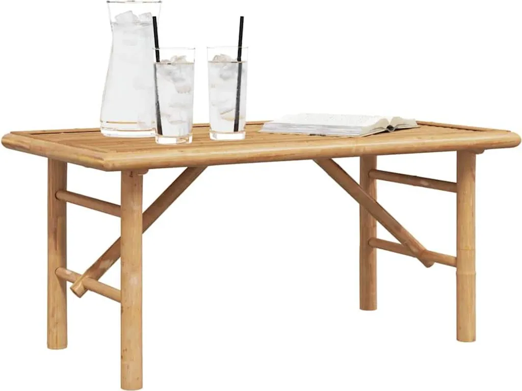 Table Basse en Bambou Marron 90 cm - Design Scandinave et Robuste - 3