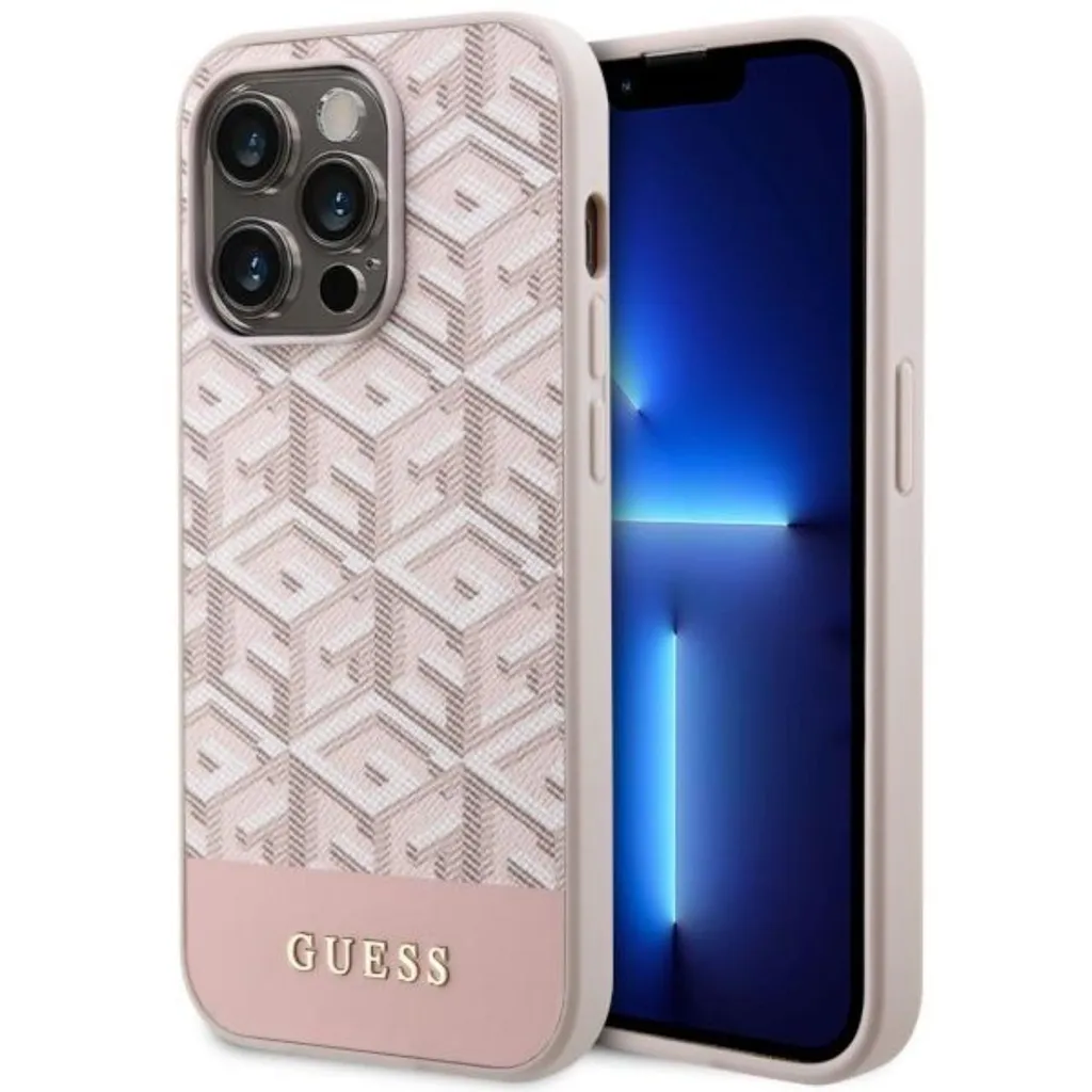 Cover iPhone 14 Pro Guess Rosa G Cube MagSafe - GUHMP14LHGCFSEP
