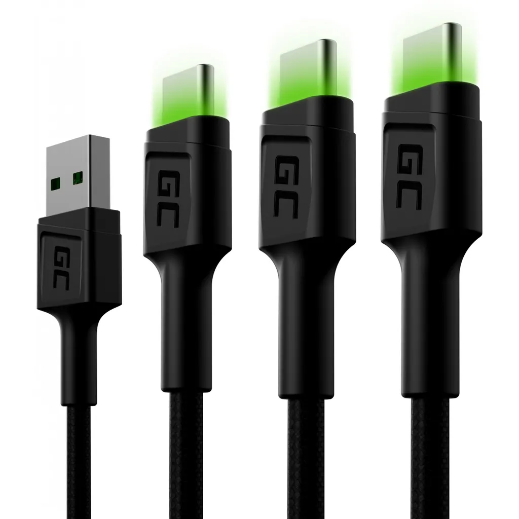 Offerta Set 3 Cavi Green Cell 2 Metri USB-C - Ricarica QC 3.0
