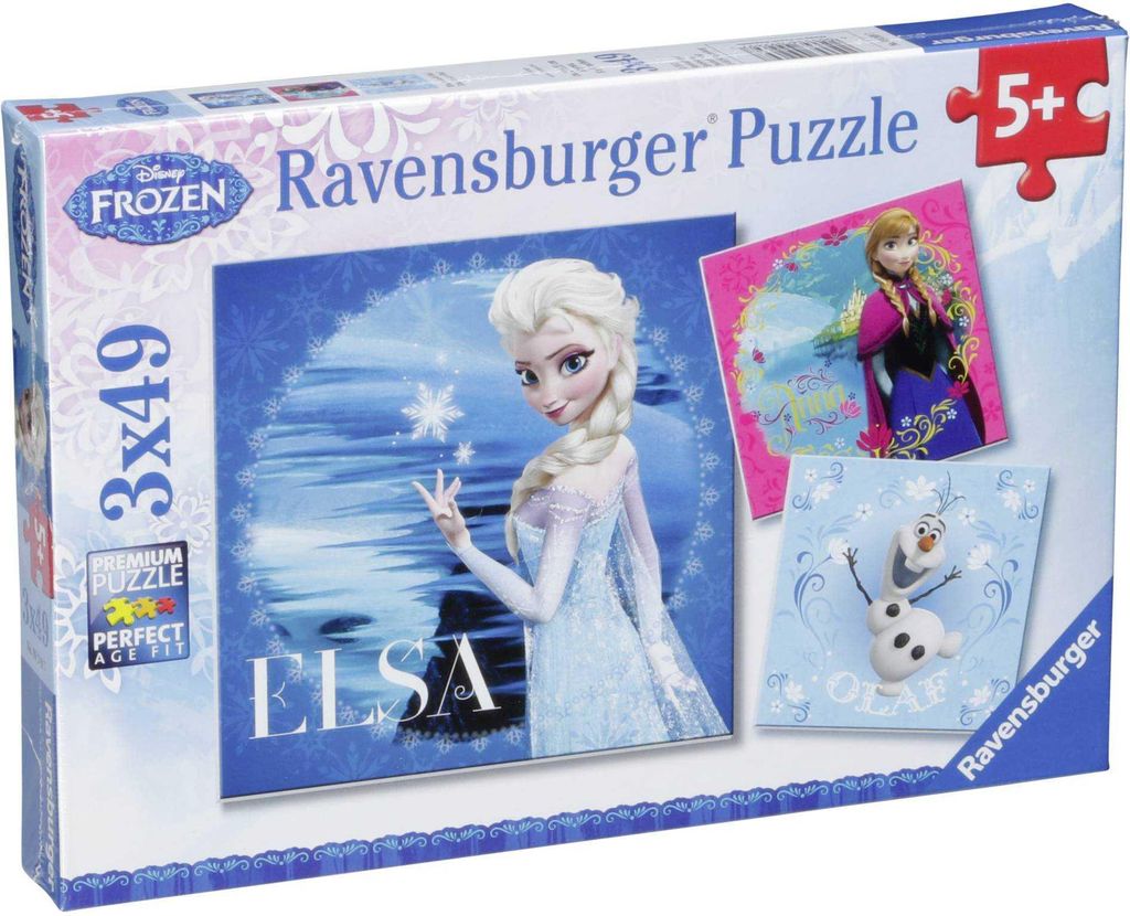 Elsa, Anna a Olaf. Puzzle 3 X 49 dielikov Obrázok produktu 