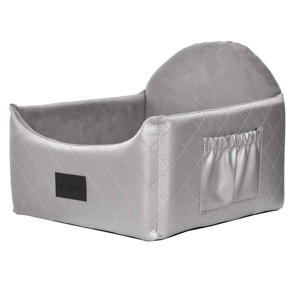 Seggiolino Cane Auto 2in1 ZULA Silver 48x48 | Antiscivolo e Lavabile
