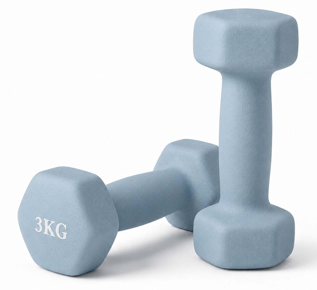Relaxdays Hanteln 2er Set, Gusseisen, 3 kg, beschichtet, Produktbild 