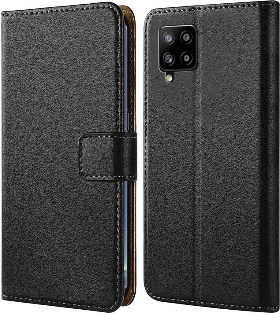 Handy Tasche für Samsung Galaxy A42 5G Schutzhülle Bookstyle Etui Klapphülle Wallet Flip Cover Case Schwarz