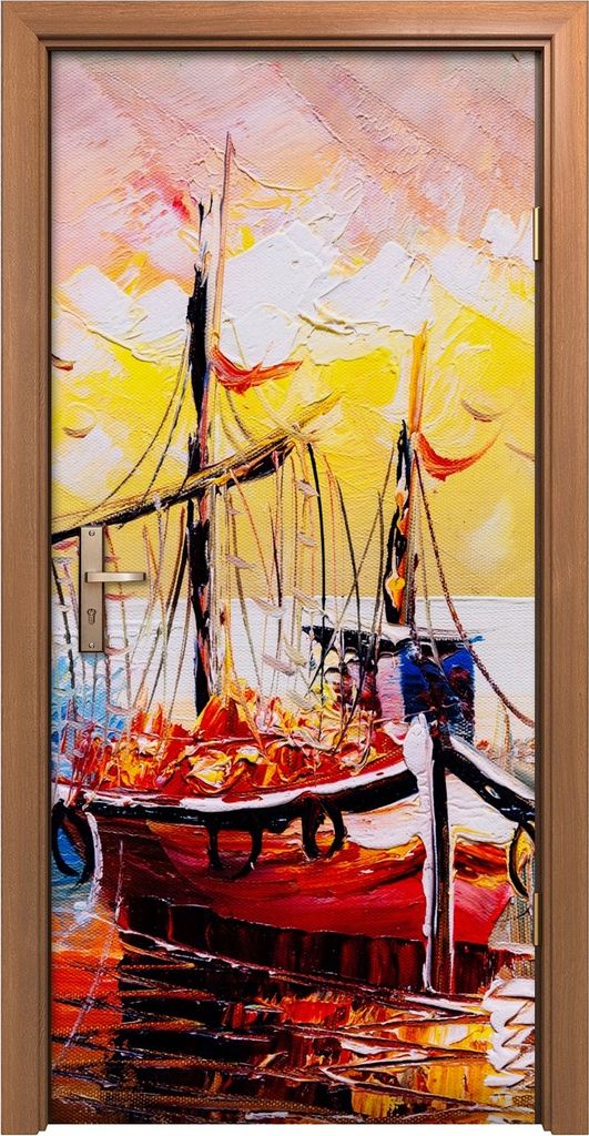 Türposter 90x200 cm Türaufkleber Türtapete Türfolie Klebefolie Segel Vogel Brücke Venedig Italien