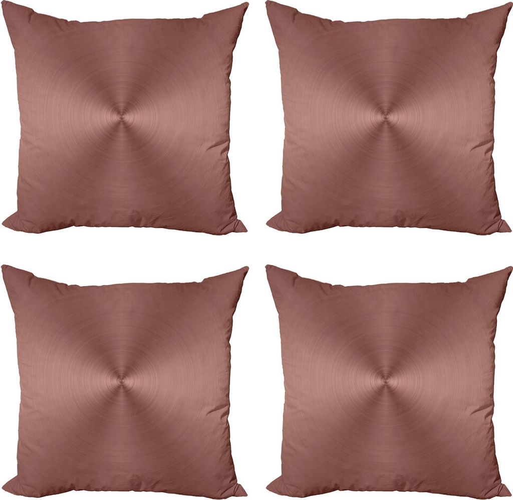 ABAKUHAUS Abstrakt Kissenbezug Set (4 Stück), Runde Ombre Form, Moderner Doppelseitiger Digitaldruck, 45 cm x 45 cm, Schokolade Getrocknete Rosen