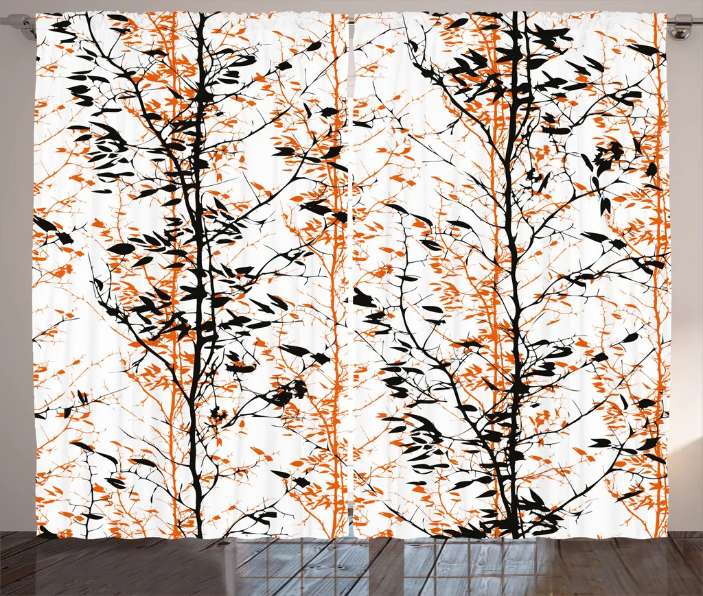 ABAKUHAUS Rideau Moderne Rustique Arbre à Fronces 280x225cm Orange