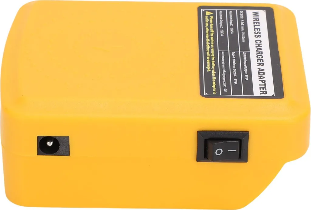 Chargeur sans fil DCB206 pour batteries Li-ion 15W avec sortie USB-C 3.0