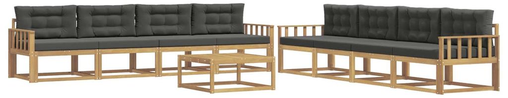 vidaXL Outdoor-Sofagarnitur 9 pcs Weiß und Anthrazit 79 x 79 x 37 cm