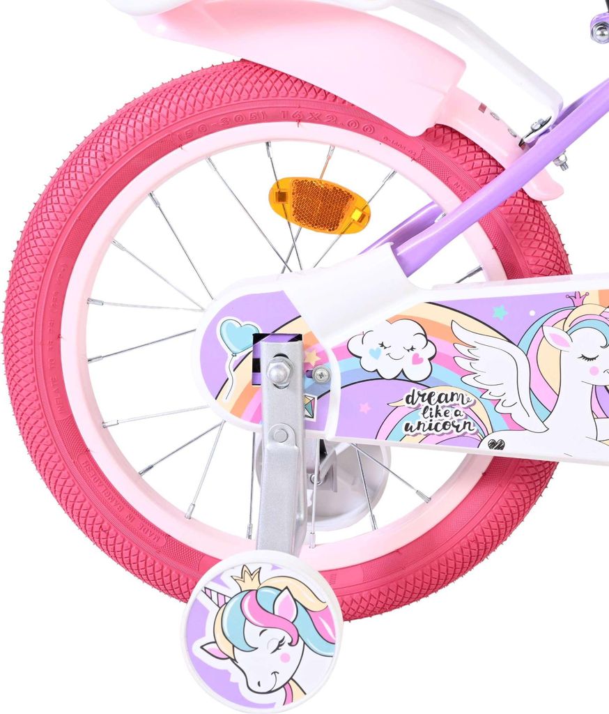 Volare Unicorn Kinderfahrrad - Mädchen - 16 Zoll - Lila Produktbild 