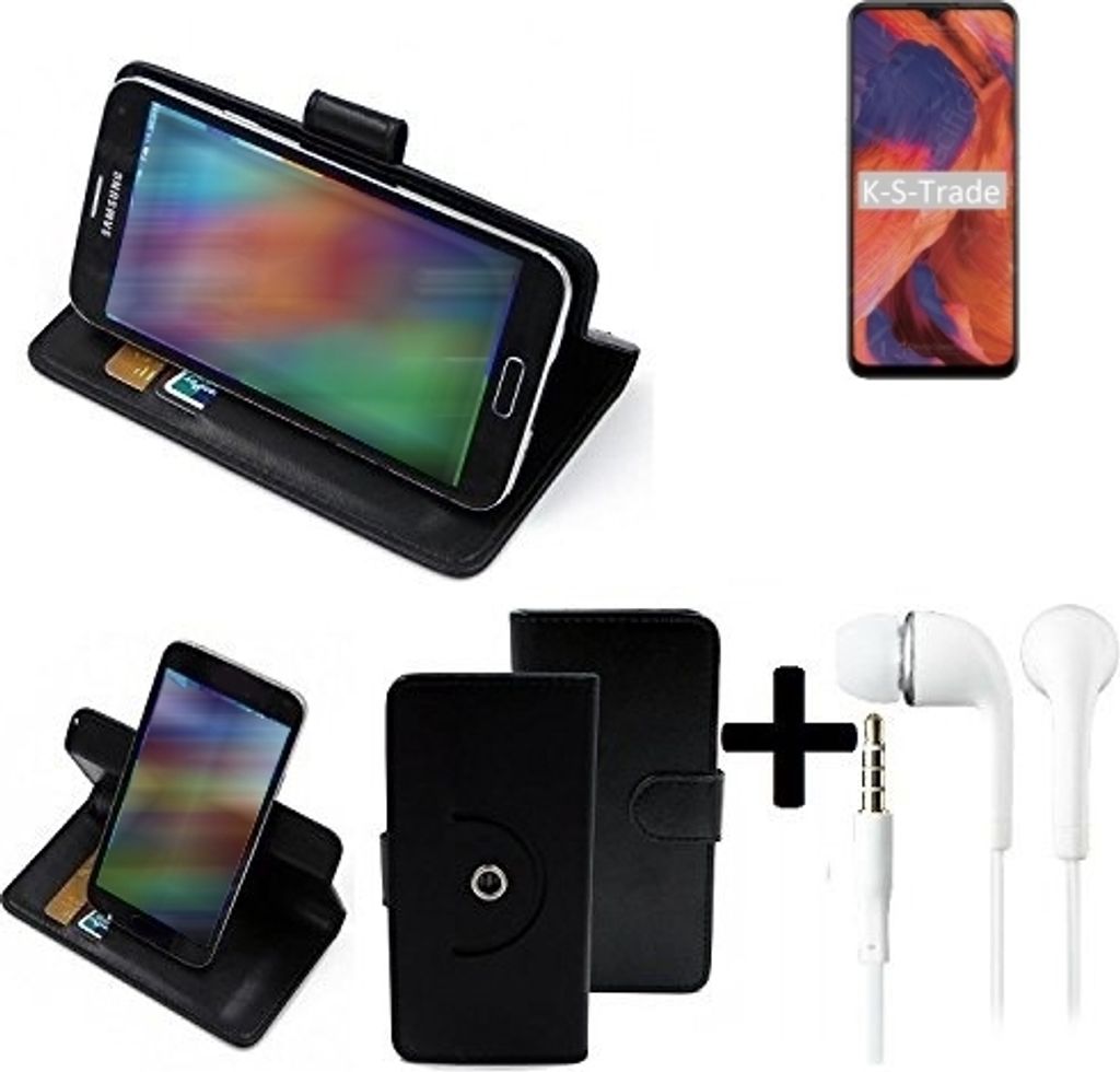 K-S-Trade Handy Hülle Schutz Hülle + Kopfhörer kompatibel mit Nokia 3.4 Handyhülle Flipcase Smartphone Cover Handy Schutz Tasche Walletcase