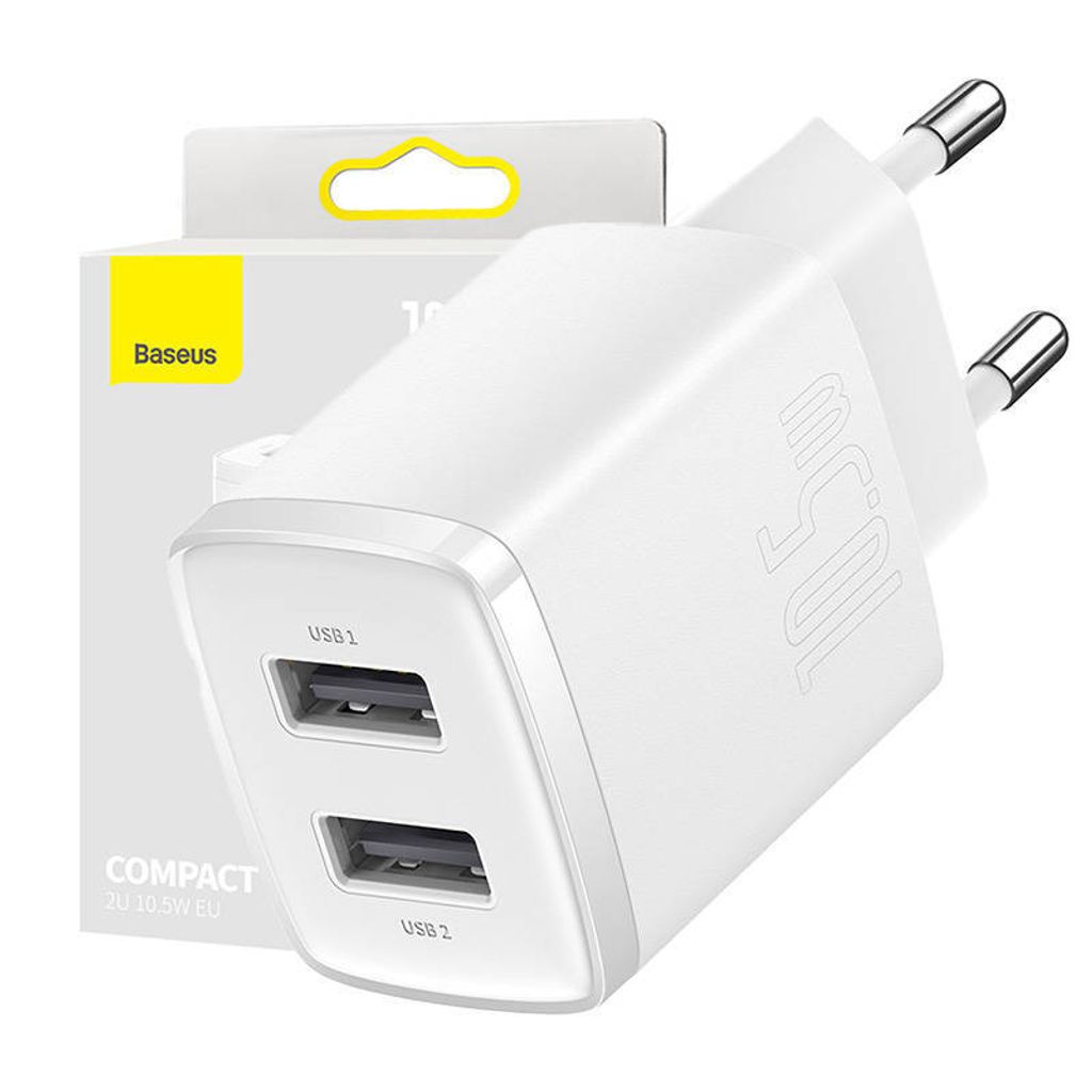 Baseus Compact, Drinnen, AC, 5 V, Weiß Produktbild 