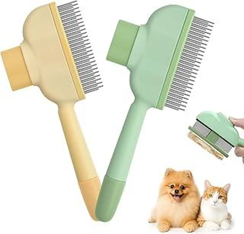 Spazzola Gatto Fellblitz 2-Pack: Autopulente con Pettine Fine