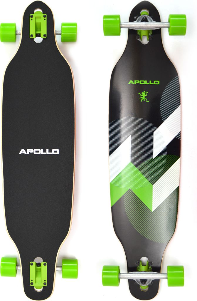 Apollo Longboard "Suva" Twin Tip DT Komplettboard 97,2 x 23,5 cm 7 Lagen Holzdeck Cruiser-Board