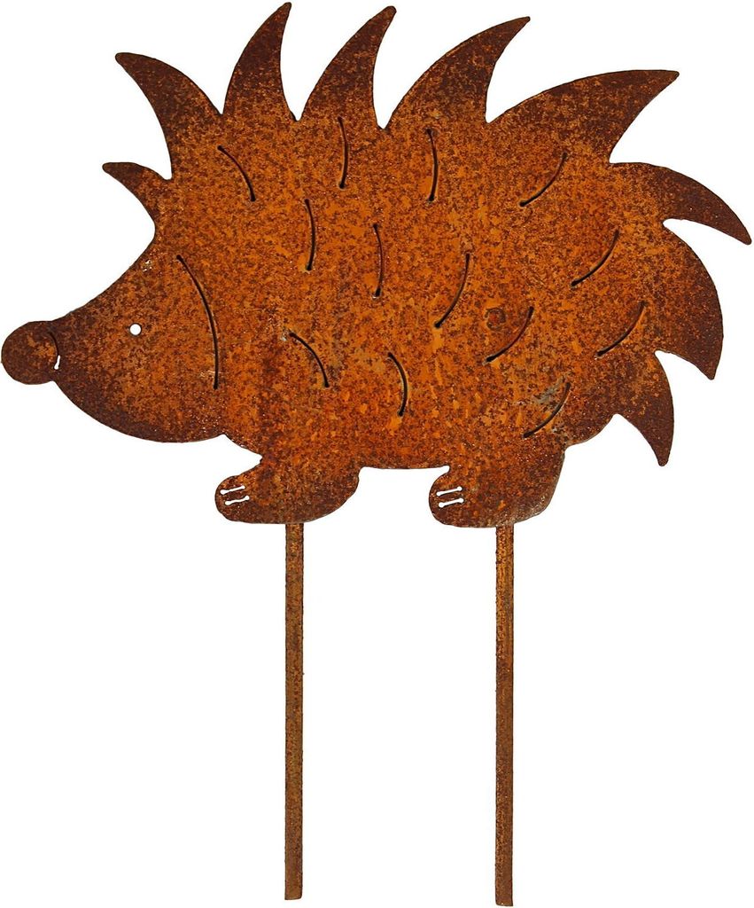 Rost Gartenstecker Igel 30 cm Edelrost Gartendeko Metall Gartendekoration Figur