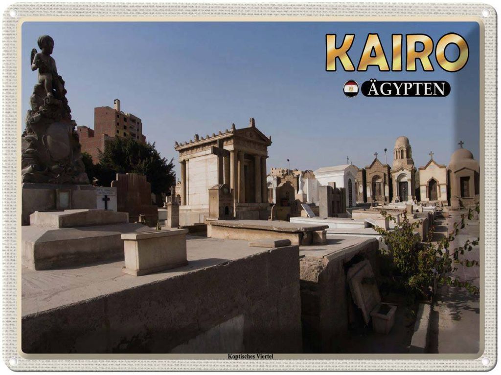 vianmo Blechschild 30x40 cm Kairo Ägypten Koptisches Viertel Bildmotiv Reisemotiv Abenteuer Reisen