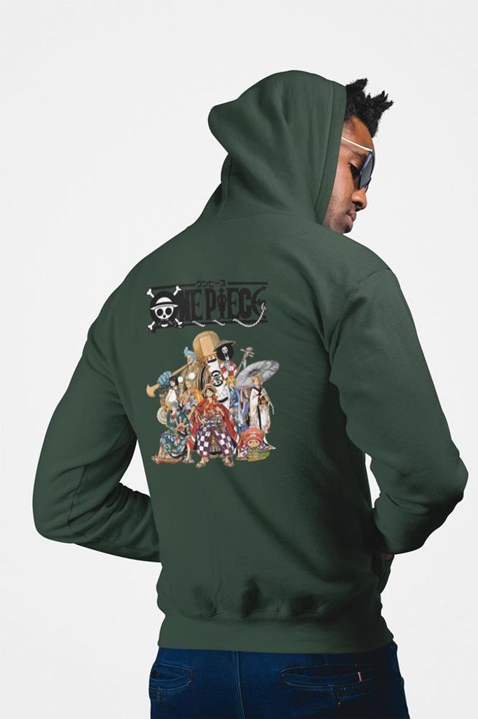 D&B Uni Hoodie ZIPMO00038 One Piece Waldgrün-Größe 2XL